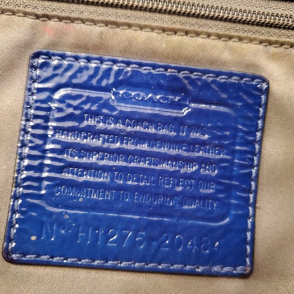 Vintage Coach Madison Patent Leather Purse Ultra Marine Blue Silver Hardware - Picture 7 of 16